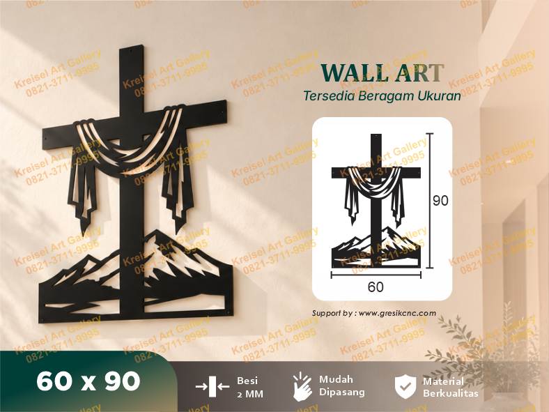 WALL ART - Draped Cross Mountain Wall Art (CRS-A)