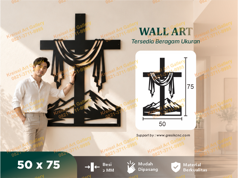 WALL ART - Draped Cross Mountain Wall Art (CRS-A)