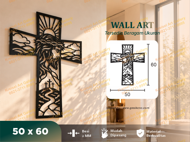 WALL ART - Crown of Thorns Crucifix Wall Art (CRS-D)