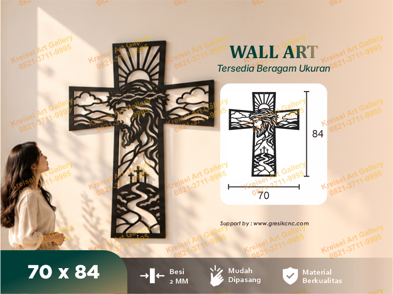 WALL ART - Crown of Thorns Crucifix Wall Art (CRS-D)