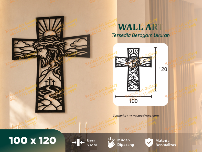 WALL ART - Crown of Thorns Crucifix Wall Art (CRS-D)