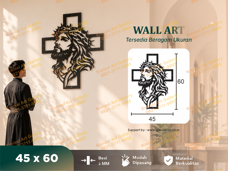 WALL ART - Crown of Thorns Jesus Profile Wall Art (CRS-E)