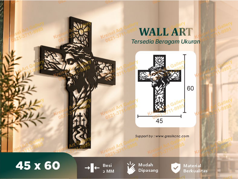 WALL ART - Ornamental Crucifix Wall Art (CRS-F)