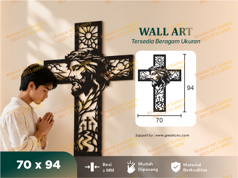 WALL ART - Ornamental Crucifix Wall Art (CRS-F)