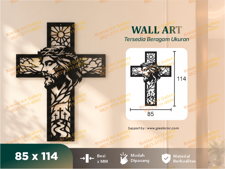 WALL ART - Ornamental Crucifix Wall Art (CRS-F)